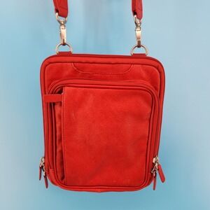 Gun Tote'n Mamas Red Leather Concealed Carry Crossbody Purse Handbag 8x9.5
